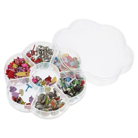 FRCOLOR Manicure Mini Brads Assorted Color Metal for Children 6Pack