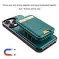 thumbnail image 5 of Compatible with Magsafe for iPhone 16 Pro Wallet Case Magnetic Card Holder, RFID Blocking 2 in 1 Detachable Kickstand Premium PU Leather Shockproof Back Phone Case for Women Men,Green, 5 of 11