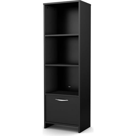 Cherry Wood Finish Media Storage - South Shore SoHo 3-Shelf Bookcase/Media Storage, Multiple Finishes