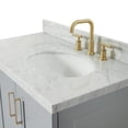 thumbnail image 5 of Ariel Taylor 37 In. Right Offset Oval Sink Vanity With Carrara White Marble Countertop In Grey, 5 of 10