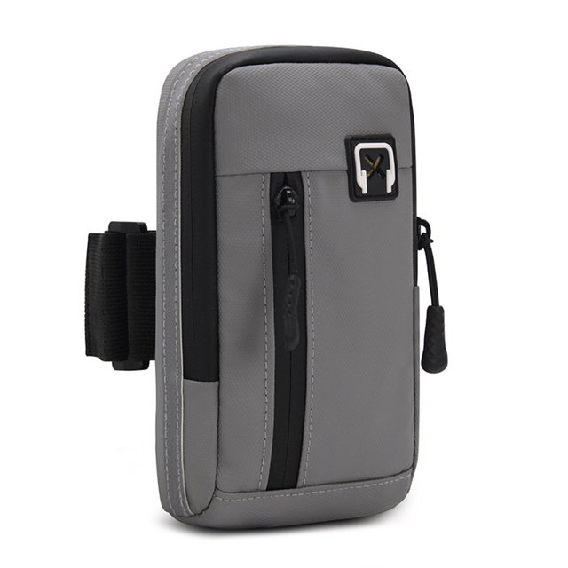 Hukapapa Poliéster multifuncional fitness hombro cintura crossbody muñeca bolso moda brazo baggrey