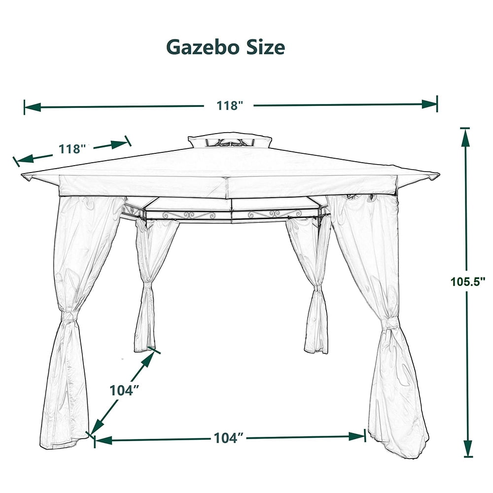 Private Jungle Outdoor 10x10 Ft Patio Garden Gazebo Tent, Outdoor Shading, Gazebo Canopy with Curtains,Beige Private Jungle Outdoor 10x10 Ft Patio Garden Gazebo Tent, Outdoor Shading, Gazebo Canopy with Curtains,Beige