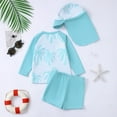 thumbnail image 5 of Zanarzt Toddler 3 Piece Swimsuit Boy Toddlers and Baby Boys' 3-Piece Swimsuit Trunk Rashguard Set and Sun Hat Swimwear Bathing Suit Sunsuit Swim Shirt UPF 50+ Light Blue,2-3 Years, 5 of 7