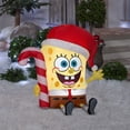 thumbnail image 2 of Decoración inflable de Navidad Gemmy Bob Esponja con bastón de caramelo 3 pies, 2 of 2