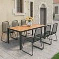 thumbnail image 1 of vidaXL 7 Piece Garden Dining Set PVC Rattan Black and Brown, 1 of 5