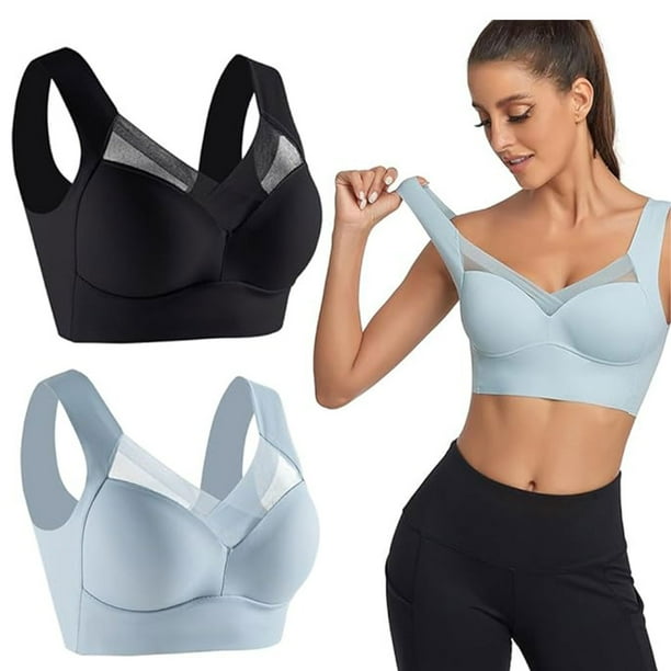 Decodeary 2pieces Stay Comfortable And Confident Seamless Bras For Women  Soft Sports Bras Women Top Bras Black+5XL 