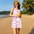 thumbnail image 3 of JUNZAN Rubans de Cancer du Sein Robes d'Été Imprimées pour Femmes 2025, Robes d'Été Sans Manches Col Rond Ample avec Poches, 3 of 7