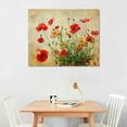thumbnail image 2 of Nawypu  - Canvas Wall Art - Red Poppy Flowers on Vintage Abstract Background - Gallery Wrap Modern Home Art | Ready to Hang, 2 of 6