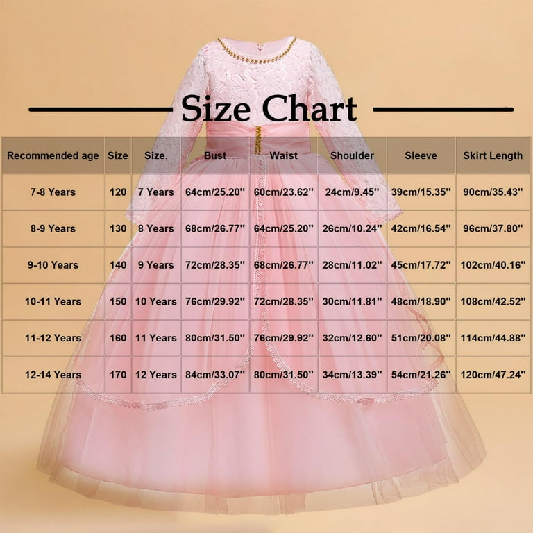 JUSLIO Dresses for Girls Size12-14 Tulle Bow Winter Girls Dress Round Neck  Casual Long Sleeve Princess Dress - Walmart.com