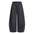 thumbnail image 4 of Sewkxo Barrel Sweatpants Girls 2026 Fashion Casual Baggy Y2K Drawstring Elastic Waisted Wide Leg Lounge Comfy Pants with Pockets,Dark Gray 140, 4 of 5