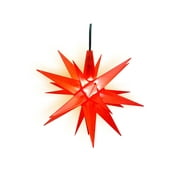 12” Large (RED) Illuminated LED Holiday Moravian Star - Outdoor Hanging Christmas Decoration Star - Advent & Christmas Star - Tree Topper (Easy Assembly)