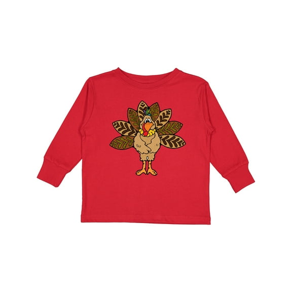 Inktastic Thanksgiving Turkey Boys or Girls Long Sleeve Toddler T-Shirt