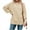 Apricot, variant on Fall Winter Crewneck Women Casual Knit Sweater Ribbed Side Slit Loose Pullover