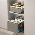 thumbnail image 2 of BouPower Pull Out Cabinet Organizer, No-Drilling, Metal Kitchen Extendable Drawer, Pull Out Drawer- Ideal for Cans&Spices&Bowls&Dishes, for Kitchen Base Cabinet Organization, Pantry, Bathroom, Grey, 2 of 6