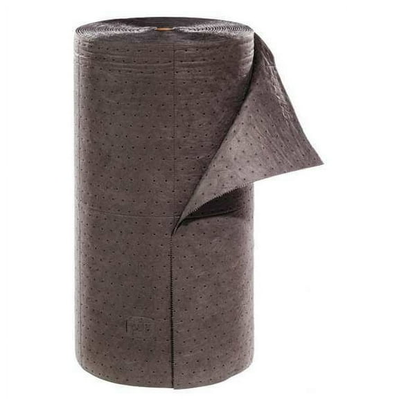 Pig Sorbent Roll, 42 gal, 30 in x 200 ft, Universal, Gray, Polypropylene MAT411