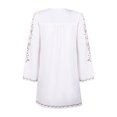 thumbnail image 4 of Fankiway Robe à Manches Longues pour Femmes Col en V Imprimé Taille Haute Robe Maxi Décontractée, 4 of 6