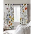 thumbnail image 3 of Botanical Flower Blackout Curtains 39 Inches Long for Bedroom, Watercolor Retro Spring Farm Leaf Thermal Insulated Room Darkening Black Out Window Curtain Panels Grommet Drapes for Living Room, 3 of 8