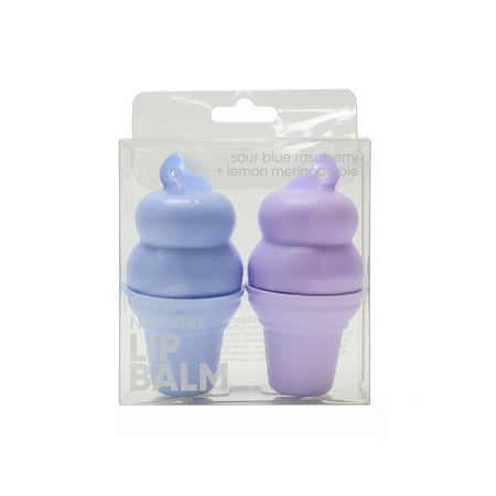 Rebels Refinery Natural Blue Raspberry and Lemon Meringue Ice Cream Lip Balm, 2 pack