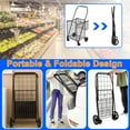 thumbnail image 3 of Folding Shopping Cart, Heavy Duty Grocery Cart with Removable Basket, 360° Rolling Laundry Cart & Lightweight Trolley for Shopping, Grocery, Laundry, Supermarket, Camping, Outdoor, Beach, 3 of 8