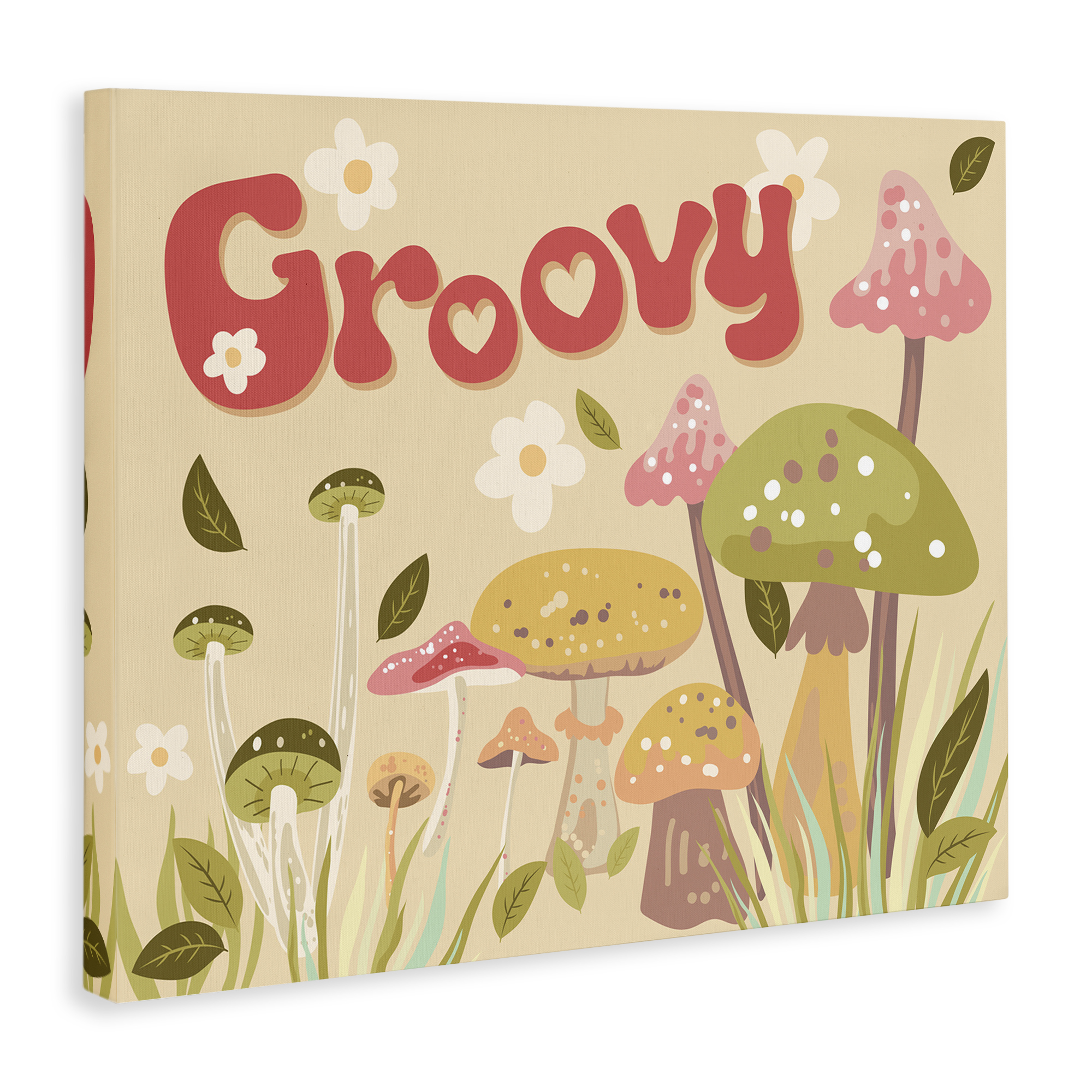 Stupell Industries Groovy Botanical Mushrooms Botanical & Floral Painting Gallery Wrapped Canvas Art Print Wall Art, 40 x 30
