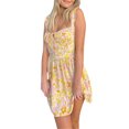 thumbnail image 2 of Biekopu Women's Summer Mini Dress,Sleeveless Front Tie Ruched Bust Floral Print Short A-Line Dress for Beachwear, 2 of 5