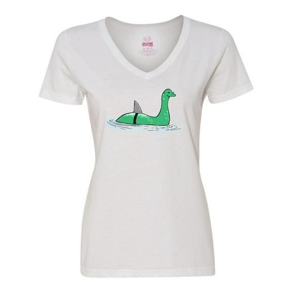 Inktastic Nessie Shark Women's V-Neck T-Shirt