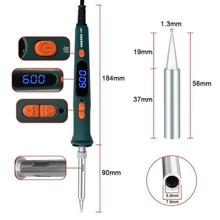

120W Digital Soldering Iron Repair Electric LED Adjustable Welding 200-600℃ 220V