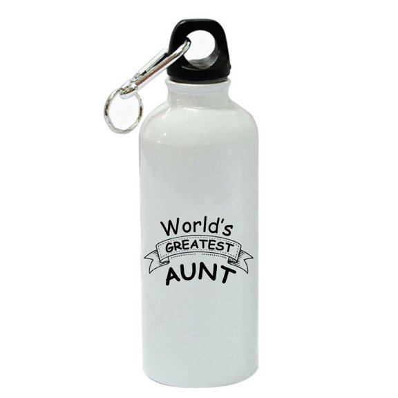World's Greatest Aunt White Aluminum Sports 20 oz Water Bottle