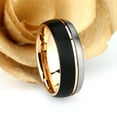 thumbnail image 2 of Men's Women's Tungsten Wedding Band Engagement Ring 8mm Three Tone Combination Ring, SZ 9.5, 2 of 3