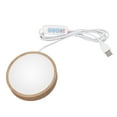 thumbnail image 2 of Round Wood Lighted Base Stand USB Powered 3 Color Temperature 10 Level Brightness Button Control LED Display Plate for Glass Crystal Art, 2 of 19