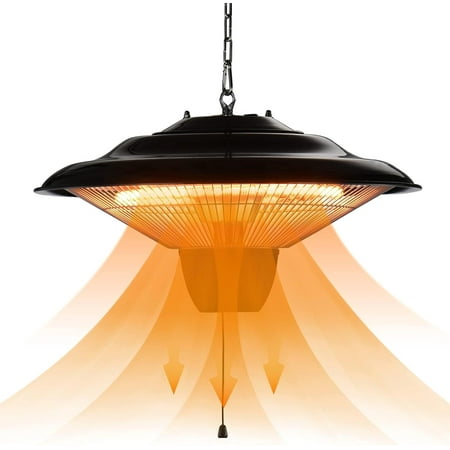 Air Choice Outdoor Heaters for Patio, 1500W Infrared Electric Patio Heater for Ceiling/Garage Use, Hanging Patio Heater with Adjustable Chain Length, Overheat Protection