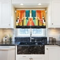 thumbnail image 5 of Yayeee Kitchen Curtains Tier Pair Light Filtering 27"x24" Rod Pocket Short Cafe Window Panel, Colorful Cocktails, 5 of 7