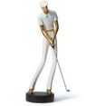 thumbnail image 1 of Estatuilla de golfista de arte, estatua decorativa, escultura de golf, arte de resina, regalo, blanco, 24cm, sección C, 1 of 5