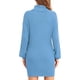 thumbnail image 4 of Vestido suéter de cuello alto para mujer Otoño Invierno Casual Suelto Manga larga Puff Vestido de punto acanalado Azul claro M, 4 of 7