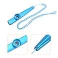 thumbnail image 4 of Uxcell Blue Kazoo Musical Instrument Aluminum Alloy with Flute Diaphragm Lanyards 2 Sets, 4 of 7