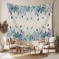 thumbnail image 2 of Leaf Large Tapestry for Bedroom Wall Hanging Tapestry, Vintage Blue Green Purple Ombre Fruit Plant Ceiling Backdrop Tapestries Poster Blanket Wall Decor for Teens Room Living Room Dorm 100" x 59", 2 of 8