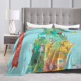 thumbnail image 4 of Kll Fleece Blanket Plush Throw Blanket Usa Tourist Map With Famous Landmarks,Soft Fuzzy Cozy Flannel Blanket For Couch Sofa Bed.(80"X60"), 4 of 9