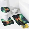thumbnail image 4 of 4Pcs Lake Northern Lights Waterproof Shower Curtain Sets for Bathroom,Colorful Nature Modern Style Bathroom Decor Set with Shower Curtain and Rugs and Accessories, 4 of 8