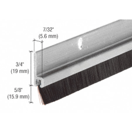 CRL Aluminum and Nylon Door 5/8" Bristle Weatherstrip - 96