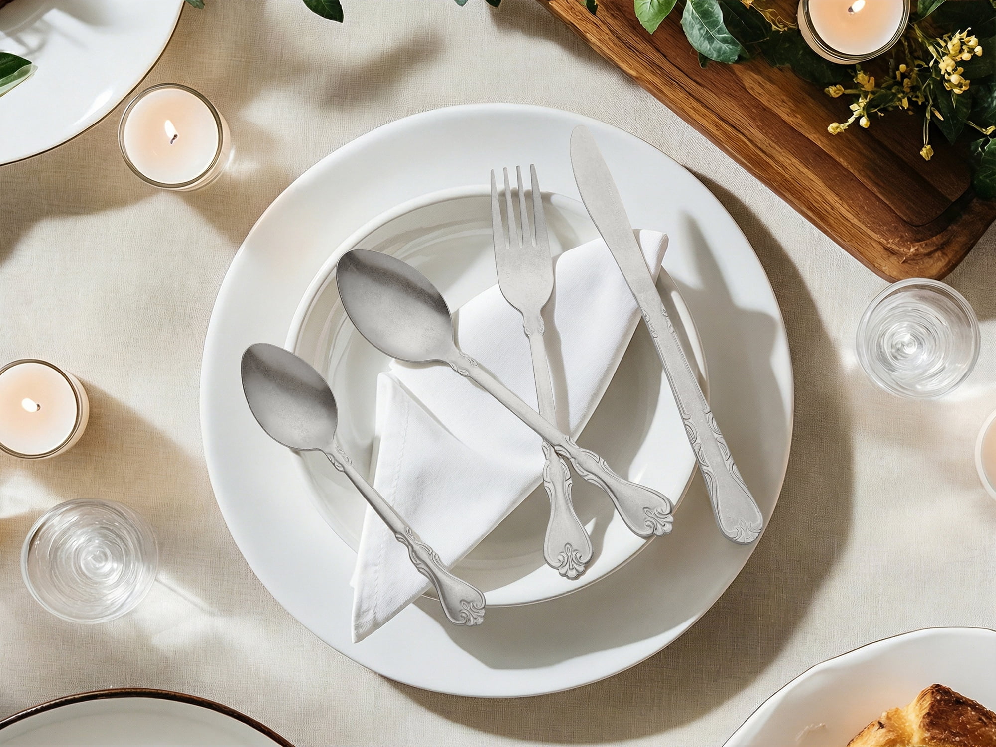 Unique Bargains Durable and Elegant Stainless Steel Silverware Set Silver 4pcs