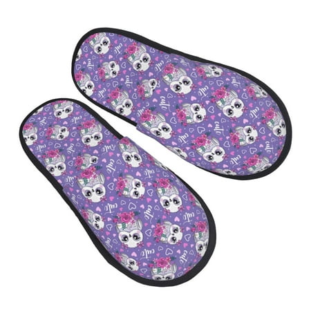 

Ocsxa Mens Womens Cozy Memory Foam Scuff Slippers Slip On Warm House Shoes Indoor/Outdoor Owl And Flowers Designs-Medium