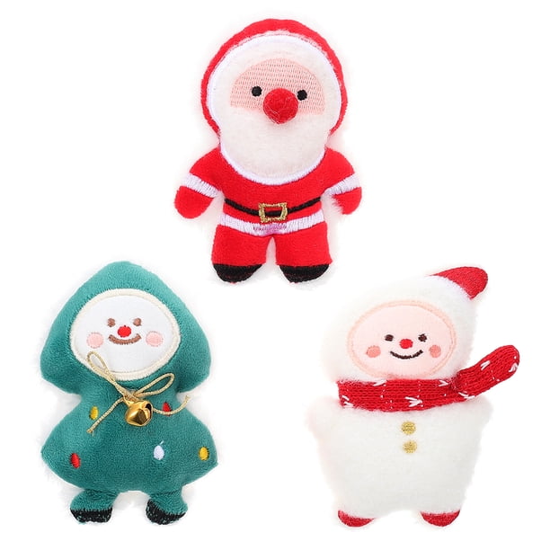 GOOHOCHY 3 Juguetes Mordedores para Gatos con Adorables Elementos Navideños. Juguetes para Gatos. Juguetes Portátiles para Gatitos.