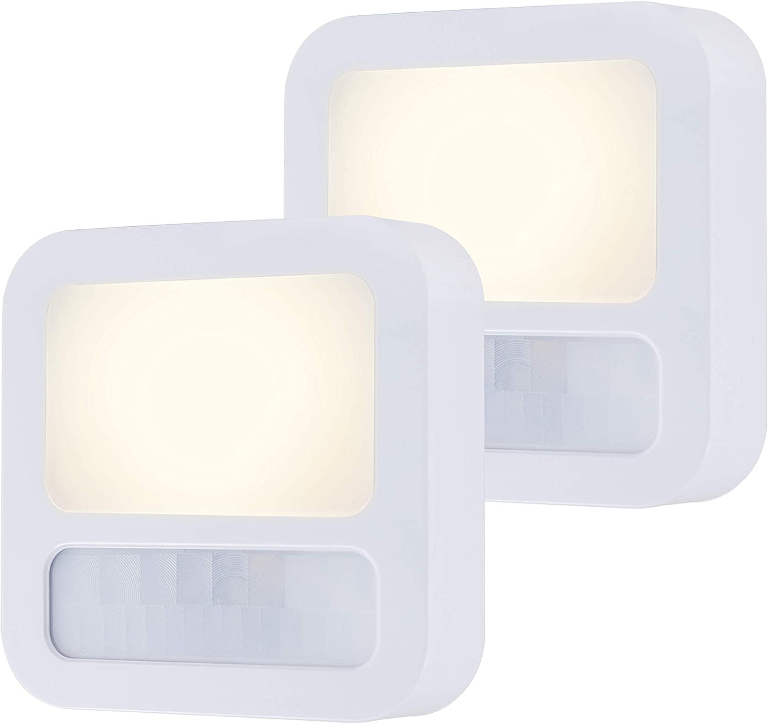 Motion Activated Amber LED Safety Night Light 20-Lumen Stick-On White 4-Pack 