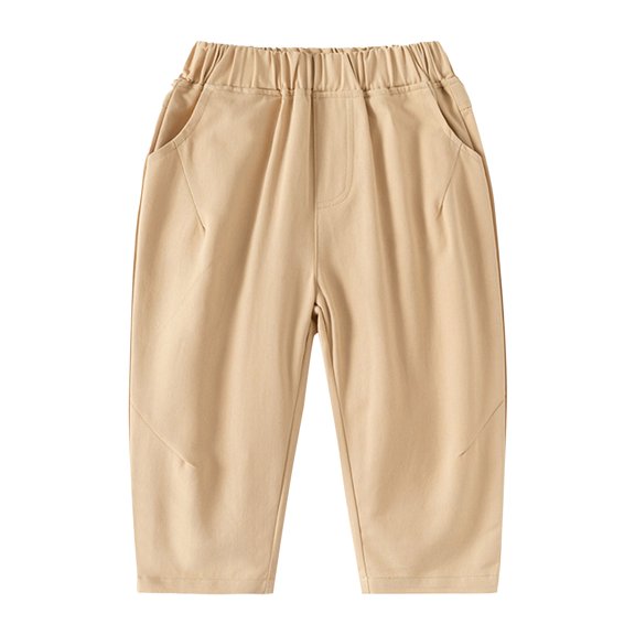 Girls Pants,Childrens Pants Modern Style Kids Solid Color Wear Casual Design for Everyday,Sweatpants,Khaki,12-18 Months