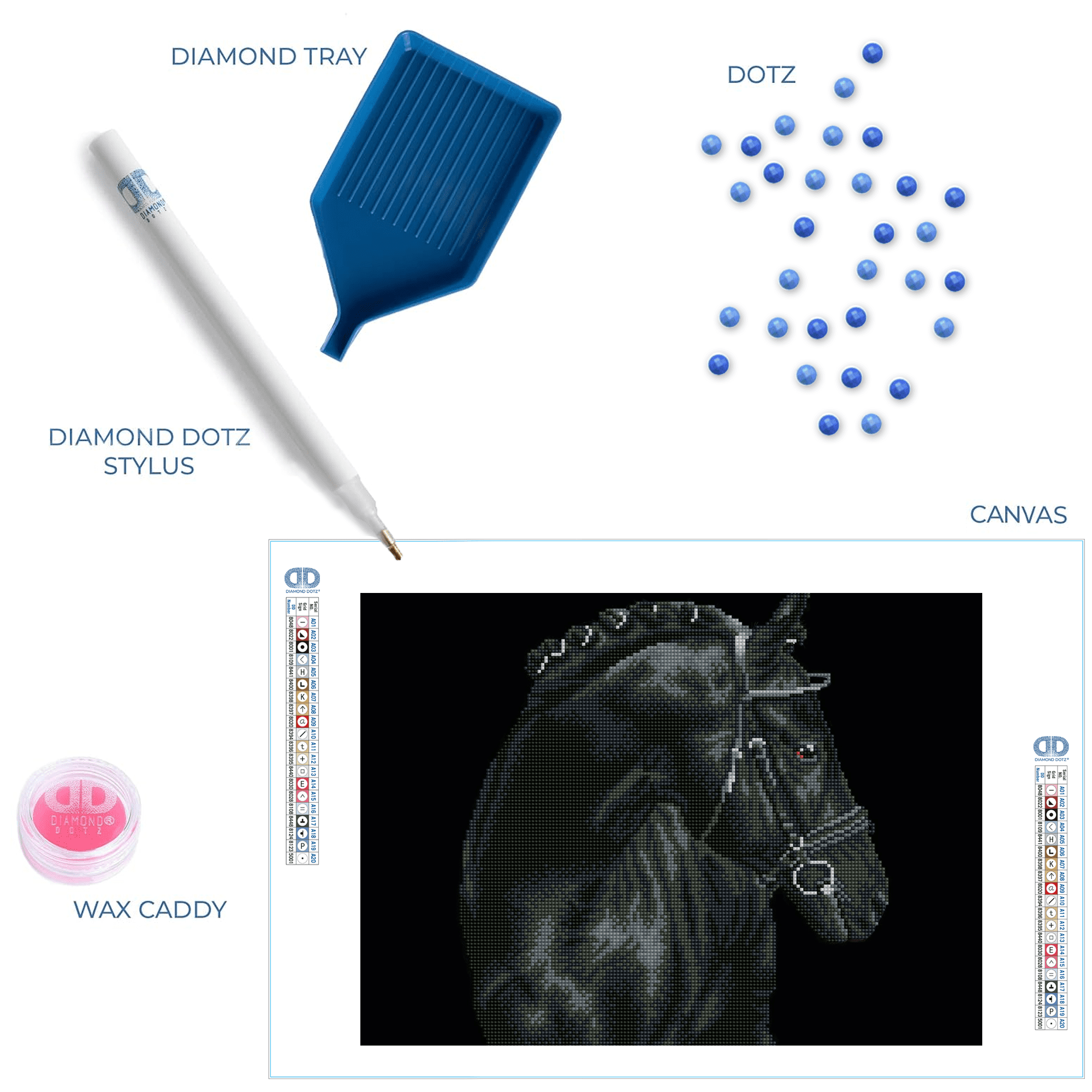 Diamond Dotz  Black Sheen Horse Diamond Painting Kits for Adults - Diamond Art Kits a Relaxing Creative Craft Kit with Dotz Gems  16.5"x20.5"