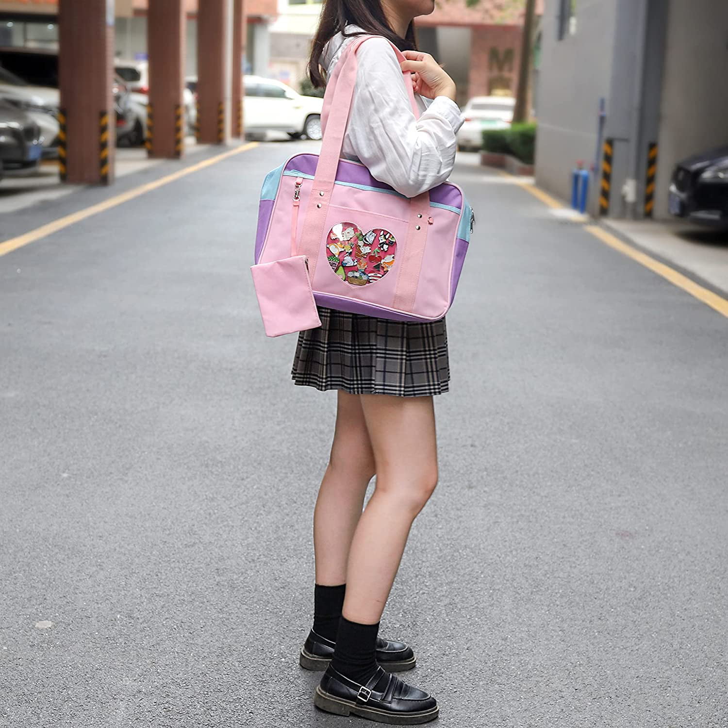 SteamedBun Ita Bag Heart Japanese Girls Large Laptop Purse Anime School Bags for 