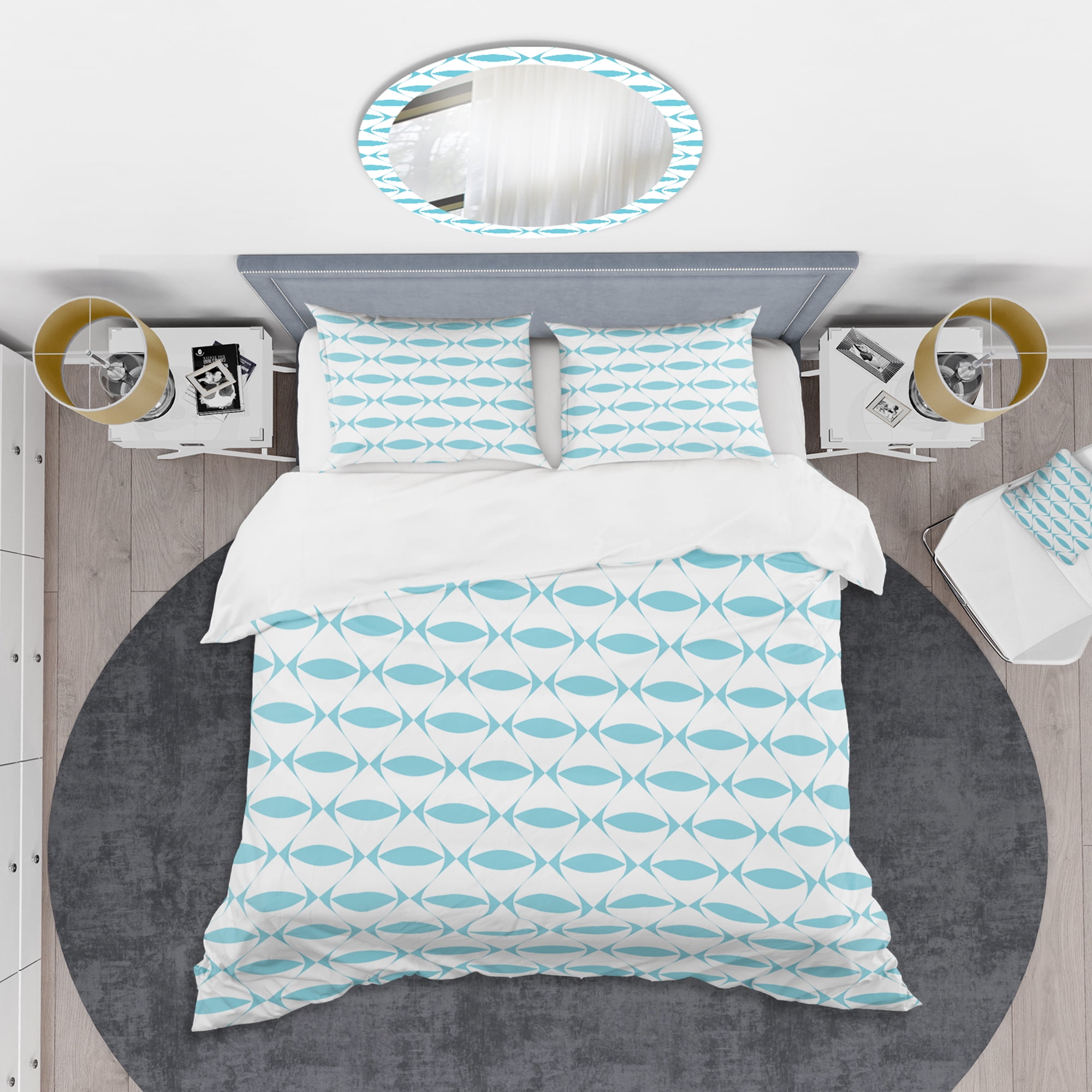 Designart 'Abstract Retro Geometrical Design III' Mid-Century Modern Duvet Cover Set
