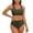 Army Green, variant on Swimsuit for Women Two Piece Bathing Suits Two Piece Solid Color Back Tankini Swimsuit Bikini Bathing With Adjustable Ties