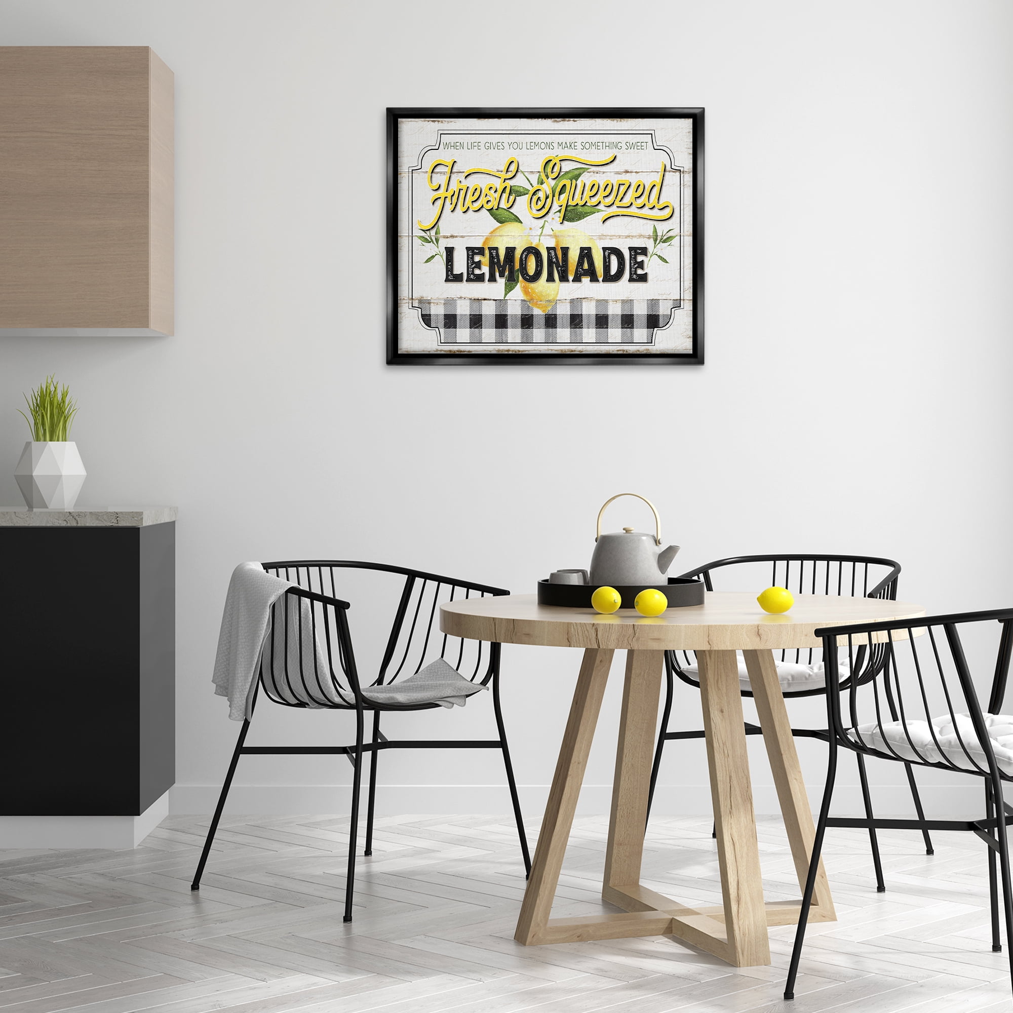 Stupell Industries Charming Rustic Lemonade Typography Painting Black Floater Framed Canvas Art Print Wall Art, 31 x 25