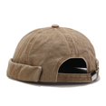 thumbnail image 1 of Bocca Washed Docker Beanie Brimless Cap Hat Without Visor Solid Color Retro Vintage Street Style Spring Autumn Outdoor Gorras Khaki Adjustable, 1 of 6